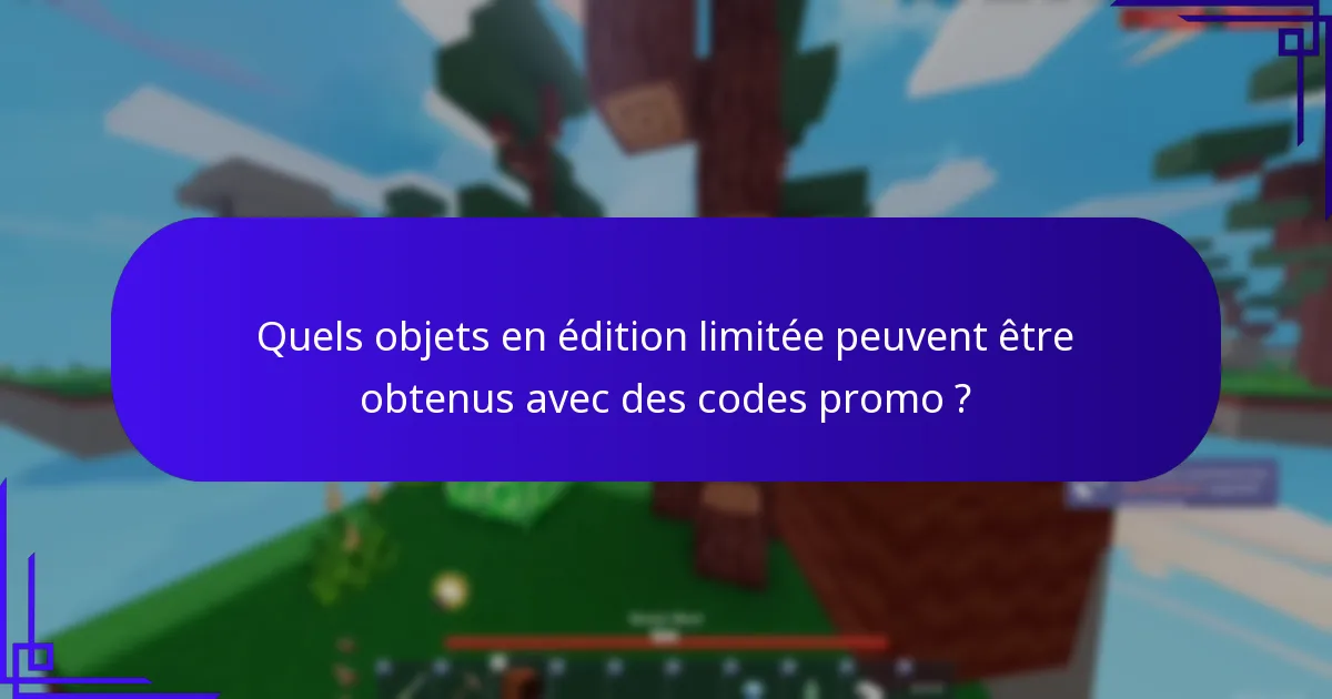 Quels sont les objets de collection rares disponibles via les codes promo Roblox ?